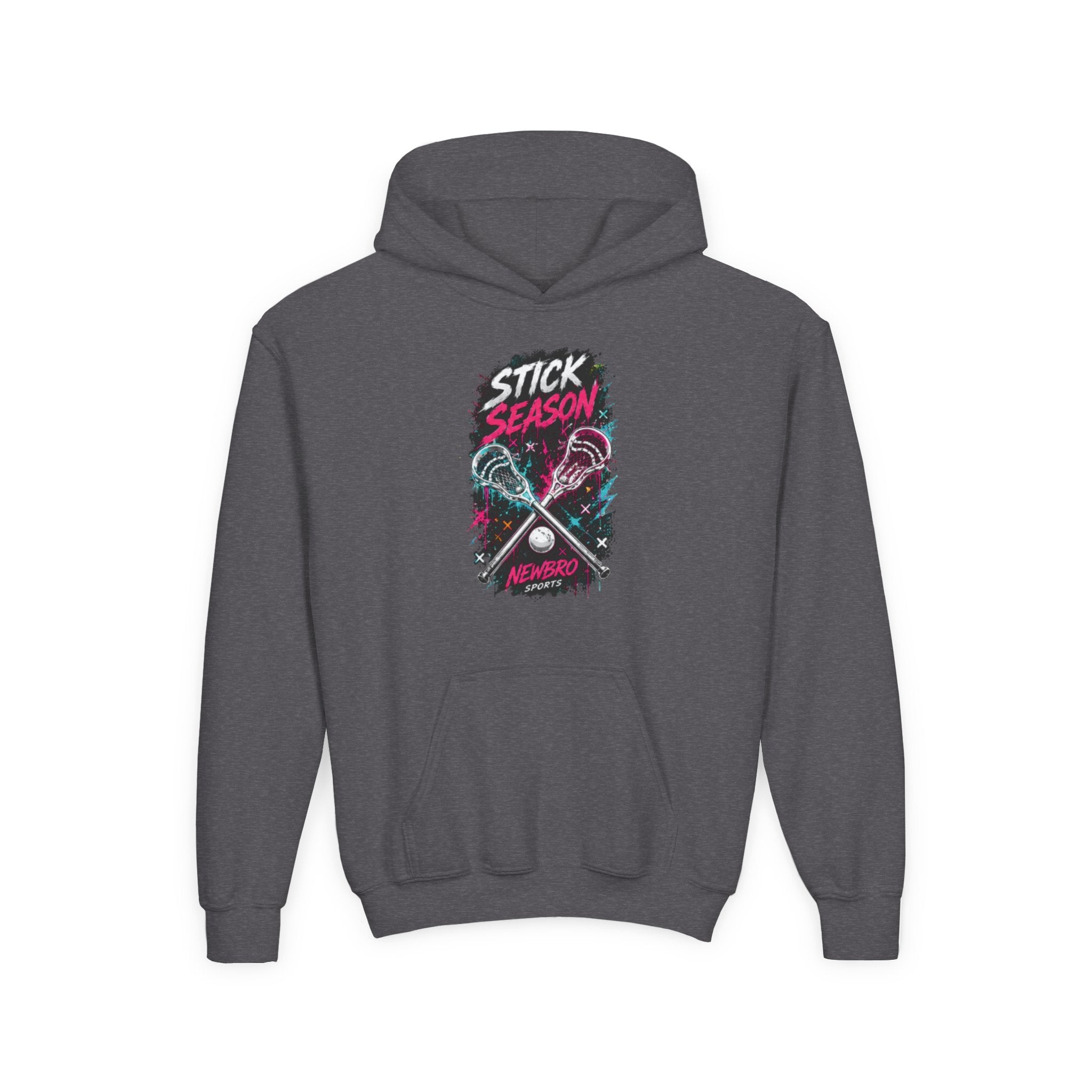 Youth Lacrosse 'Stick Season' Hoodie – Retro Crossed Sticks Design