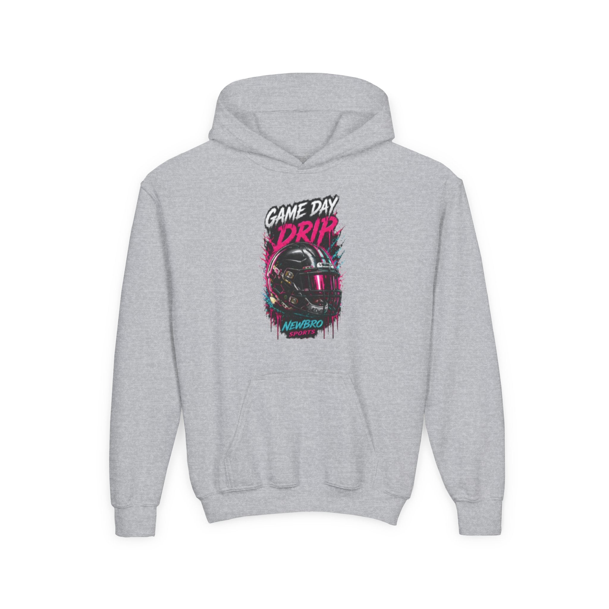 Youth Football Hoodie "Game Day Drip" — Retro Helmet Graphic