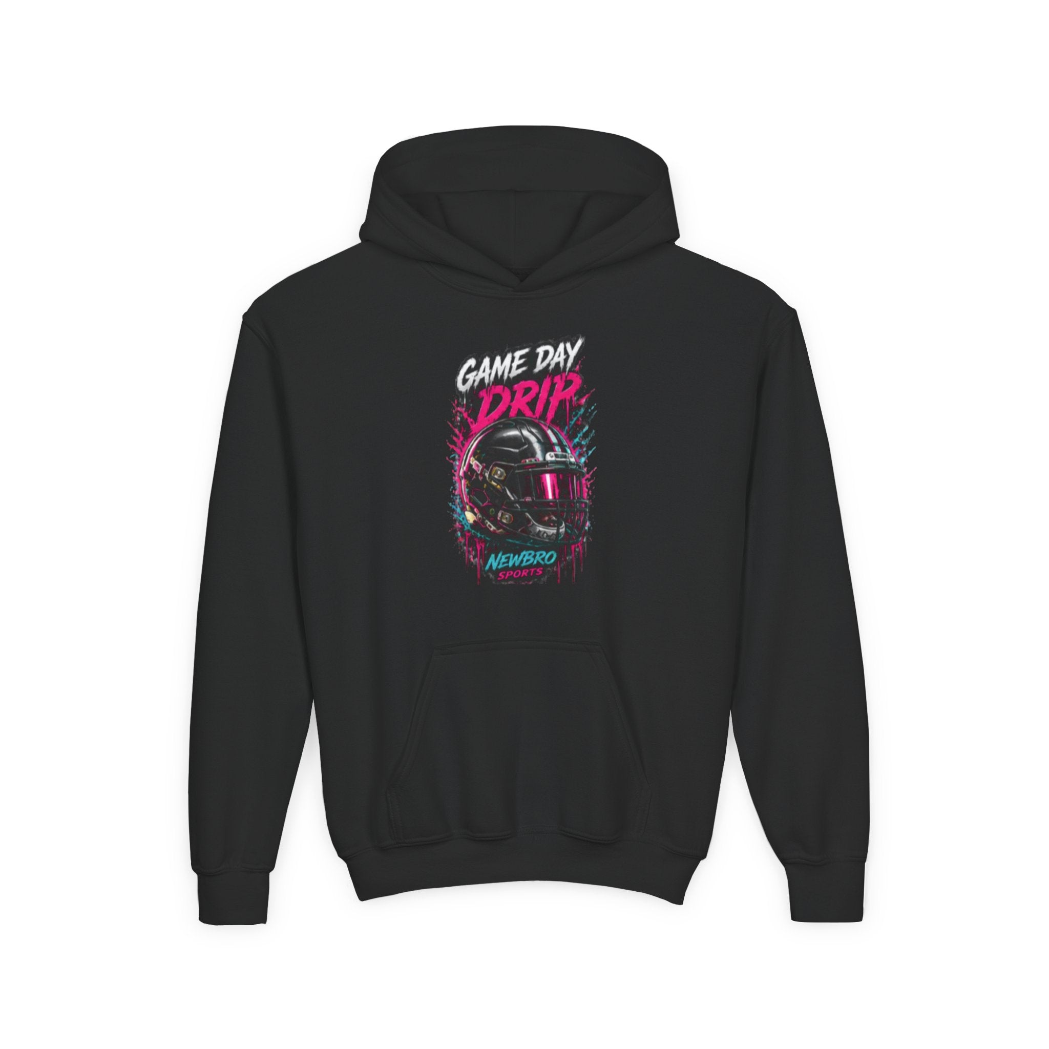 Youth Football Hoodie "Game Day Drip" — Retro Helmet Graphic