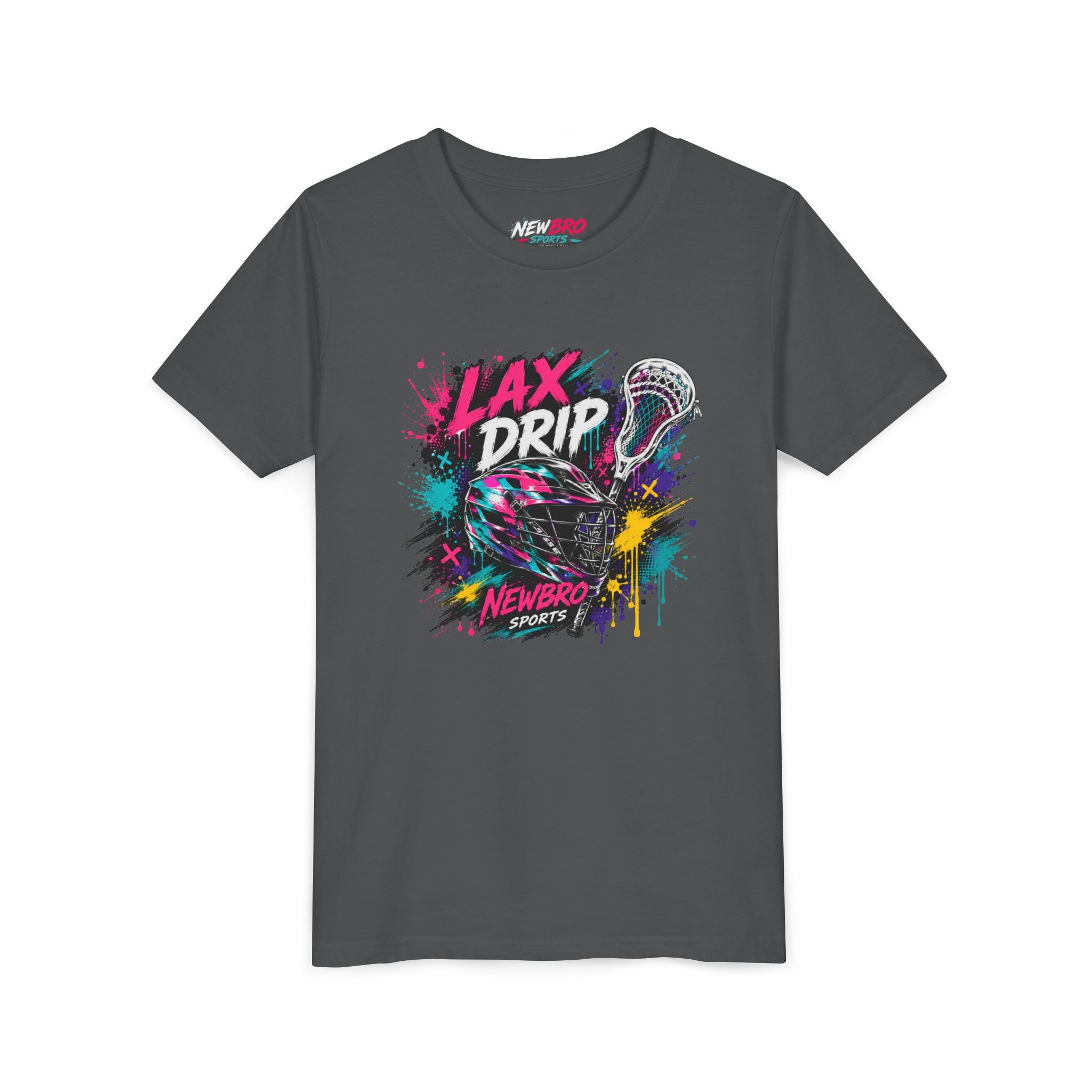 Youth Tee - 'LAX DRIP' Colorful Graffiti Lacrosse Tee
