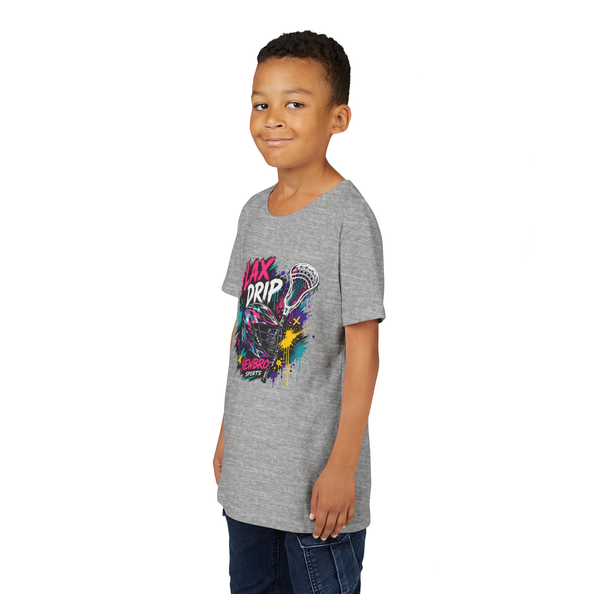 Youth Tee - 'LAX DRIP' Colorful Graffiti Lacrosse Tee