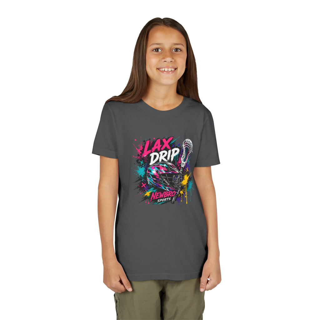Youth Tee - 'LAX DRIP' Colorful Graffiti Lacrosse Tee