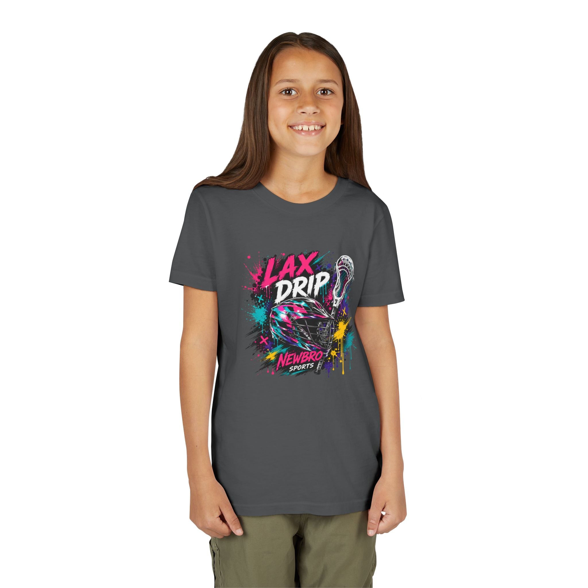 Youth Tee - 'LAX DRIP' Colorful Graffiti Lacrosse Tee