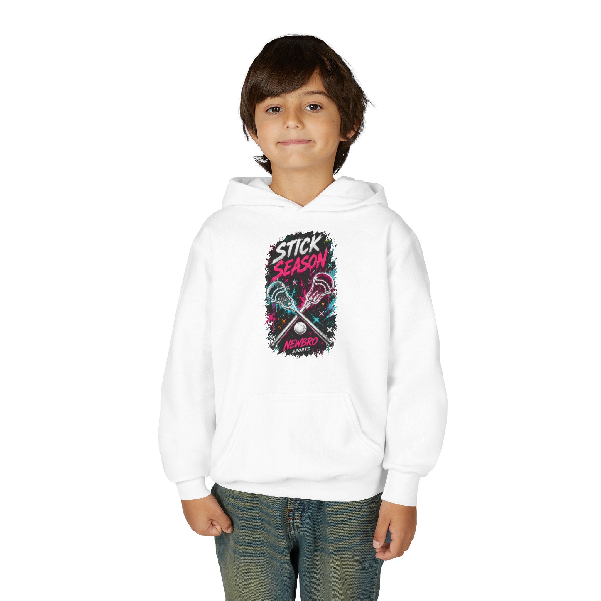 Youth Lacrosse 'Stick Season' Hoodie – Retro Crossed Sticks Design