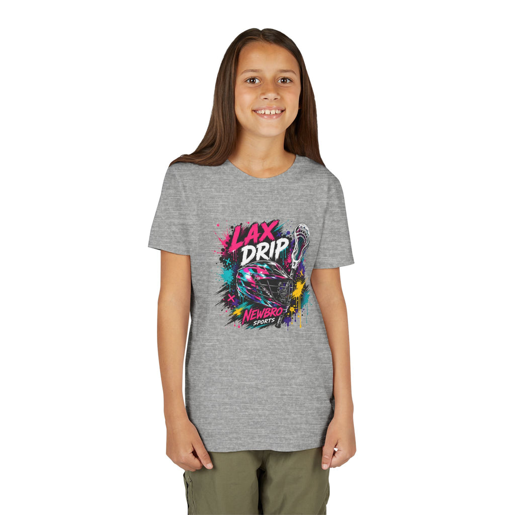 Youth Tee - 'LAX DRIP' Colorful Graffiti Lacrosse Tee