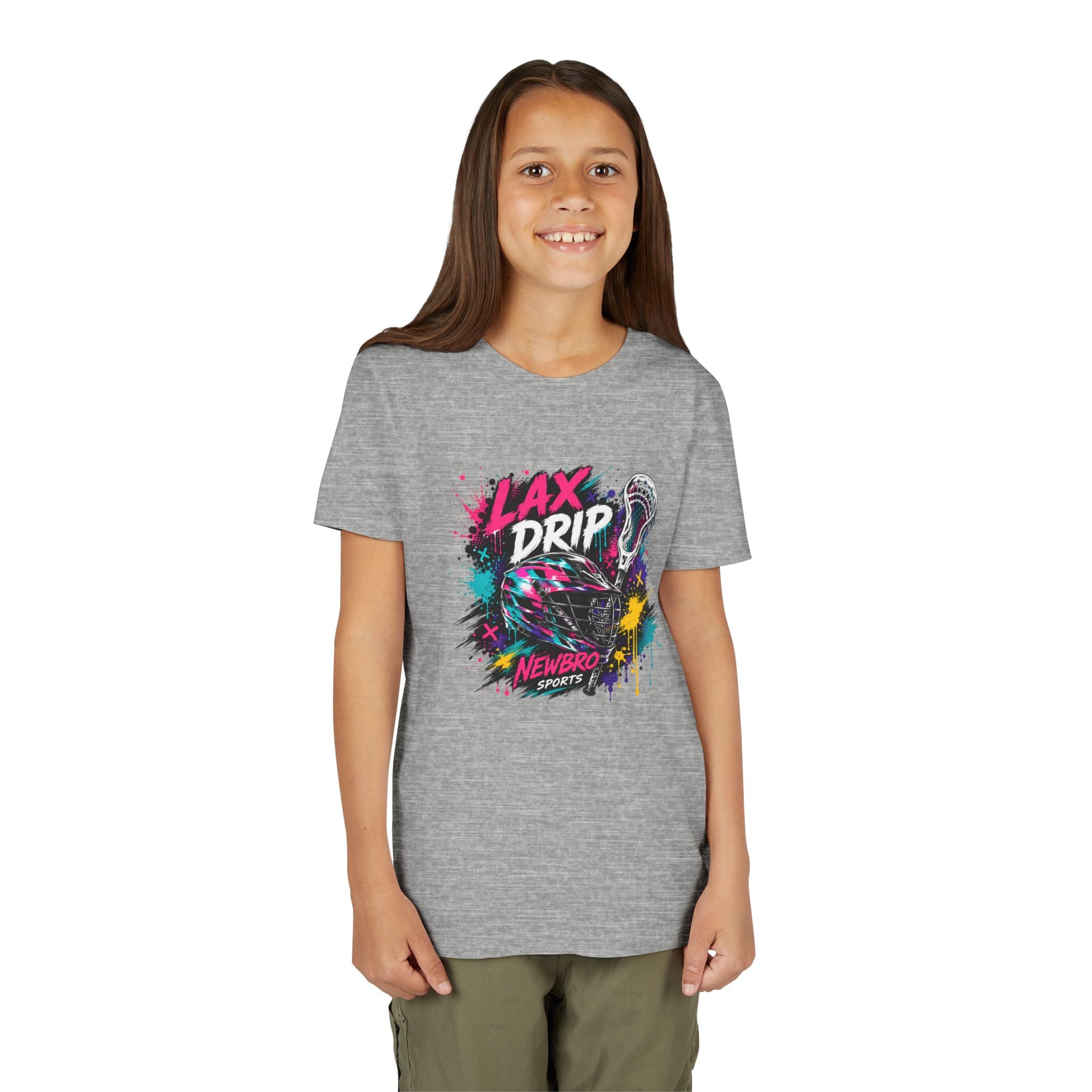 Youth Tee - 'LAX DRIP' Colorful Graffiti Lacrosse Tee