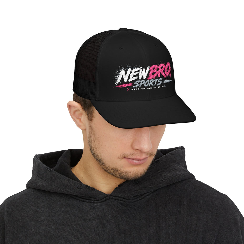 Snapback Trucker Cap — "New Bro Sports" Retro Paint-Style Logo
