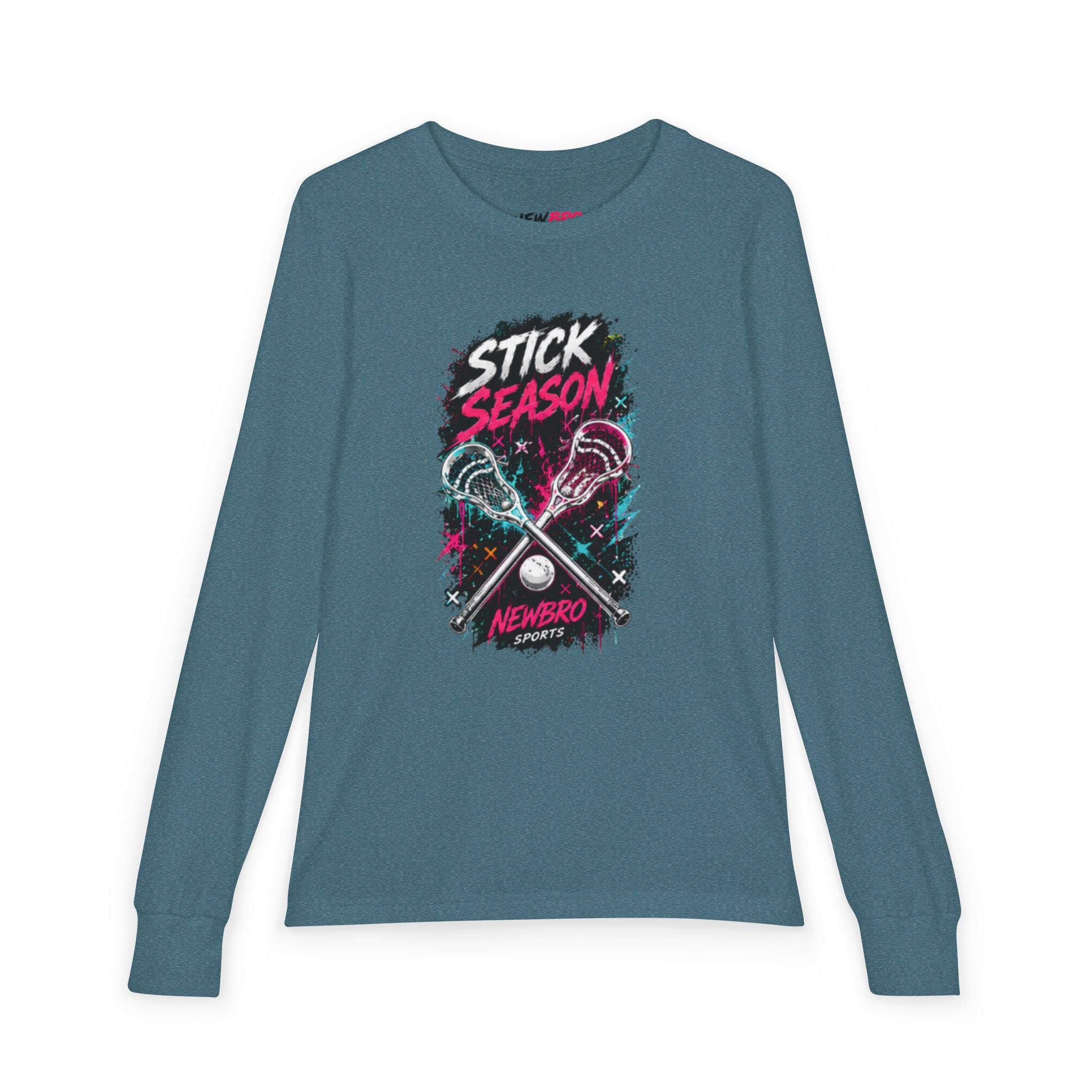 Stick Season Youth Long Sleeve Tee - Lacrosse Graphic "No Mercy"