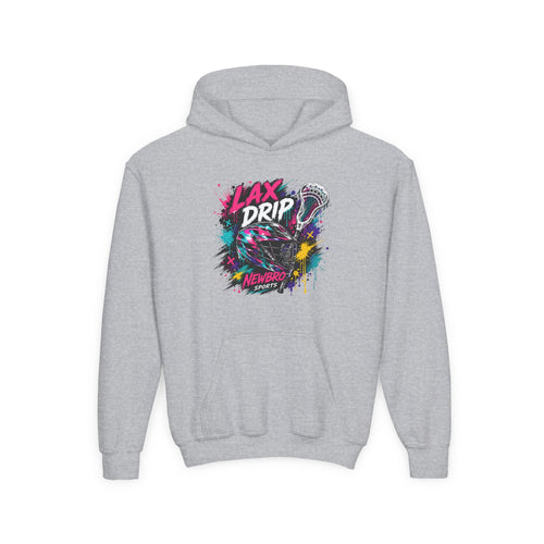 LAX DRIP Youth Lacrosse Hoodie — Neon Splash Graphic Sweatshirt