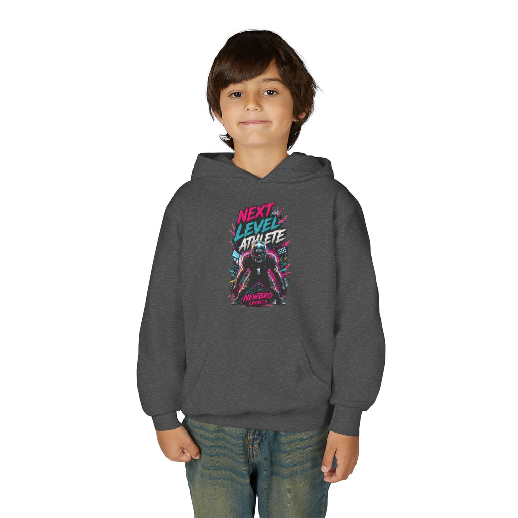 Youth Hoodie — "Next Level Athlete" Retro Neon Sports Sweatshirt