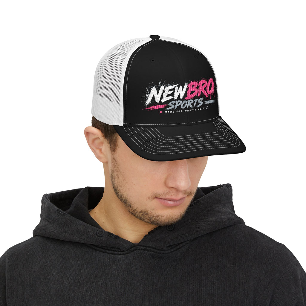 Snapback Trucker Cap — "New Bro Sports" Retro Paint-Style Logo