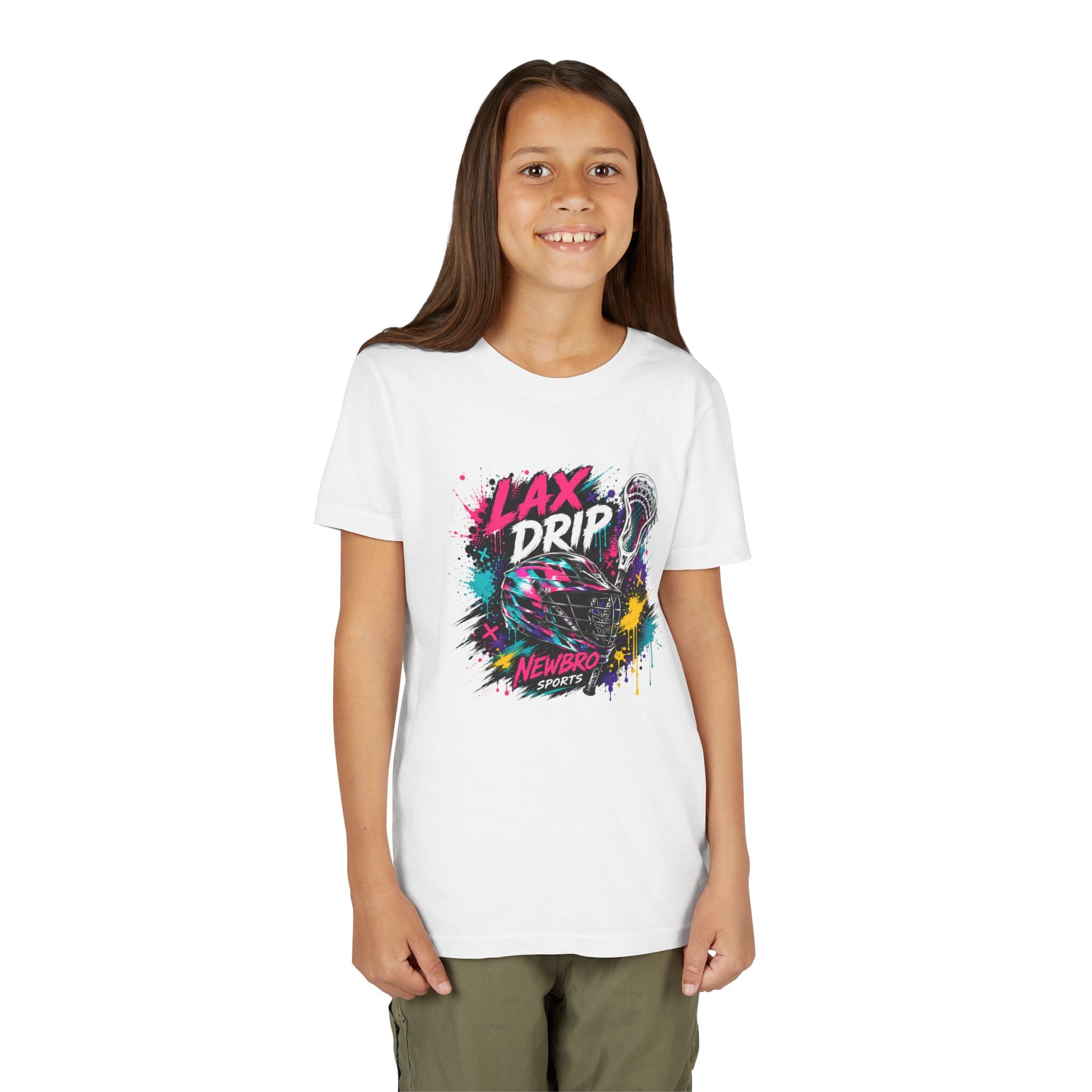 Youth Tee - 'LAX DRIP' Colorful Graffiti Lacrosse Tee
