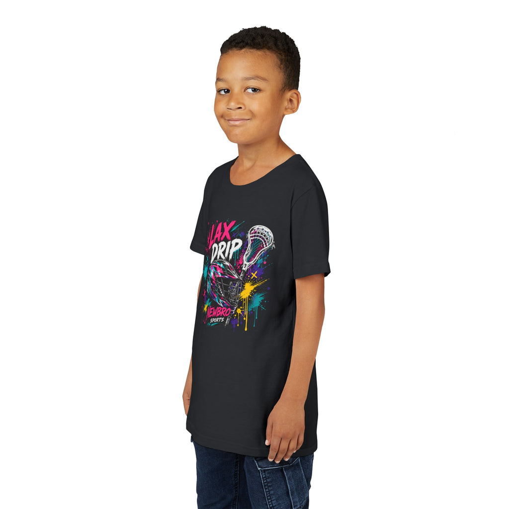 Youth Tee - 'LAX DRIP' Colorful Graffiti Lacrosse Tee