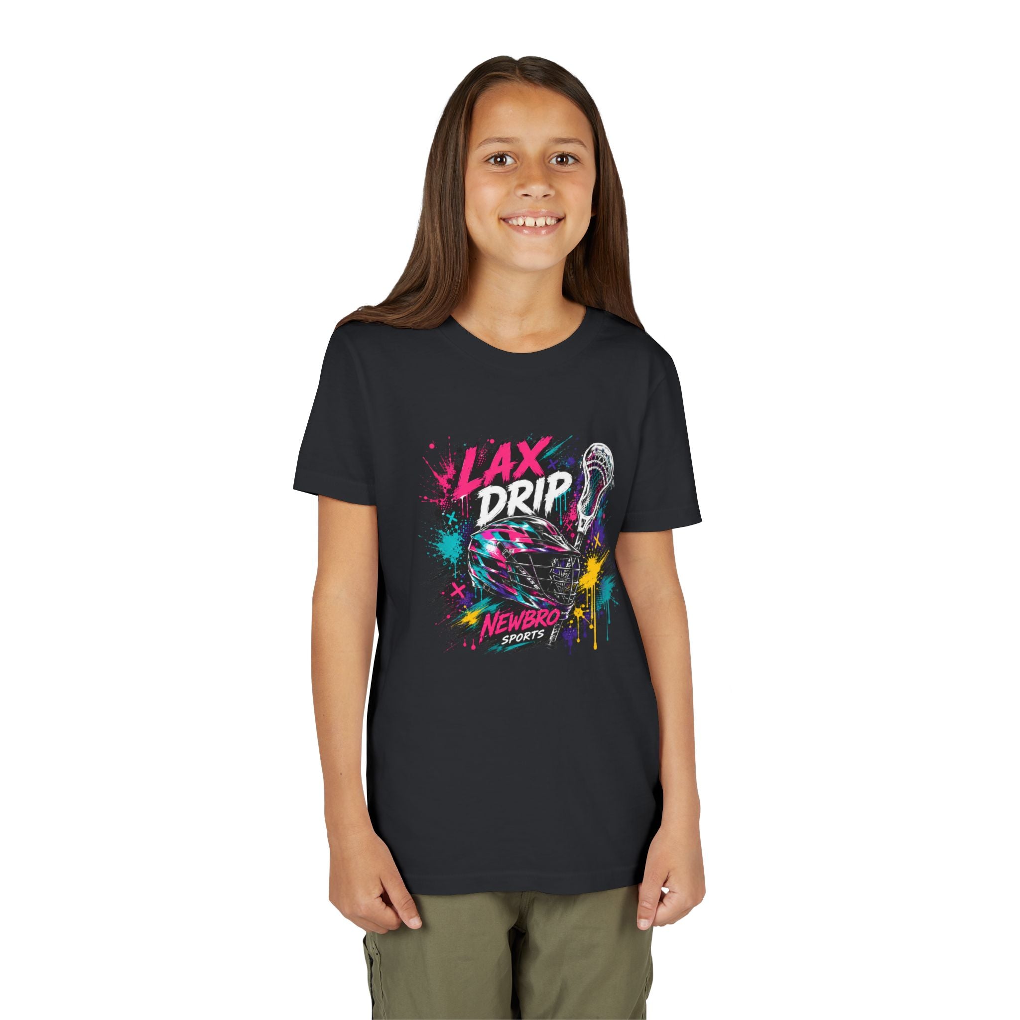Youth Tee - 'LAX DRIP' Colorful Graffiti Lacrosse Tee