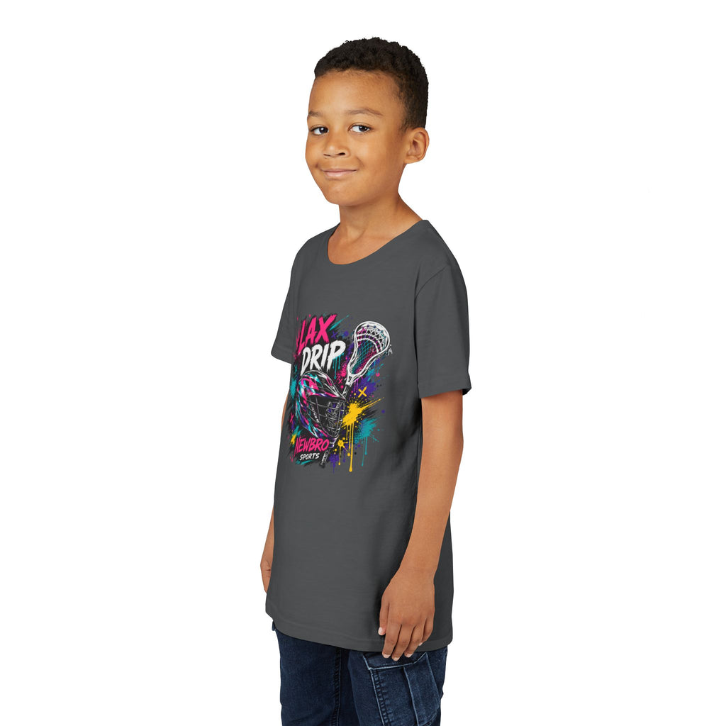 Youth Tee - 'LAX DRIP' Colorful Graffiti Lacrosse Tee