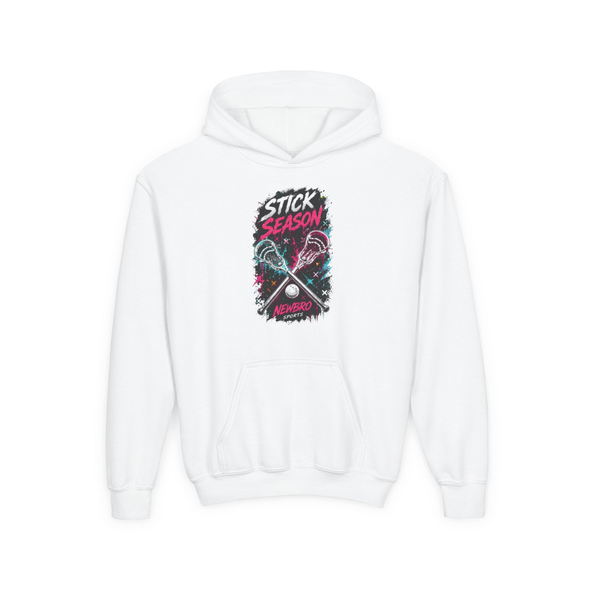 Youth Lacrosse 'Stick Season' Hoodie – Retro Crossed Sticks Design