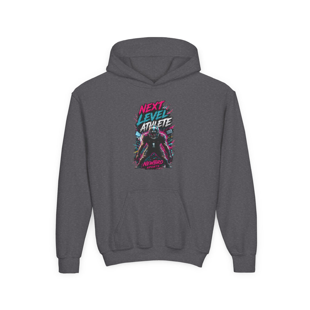 Youth Hoodie — "Next Level Athlete" Retro Neon Sports Sweatshirt