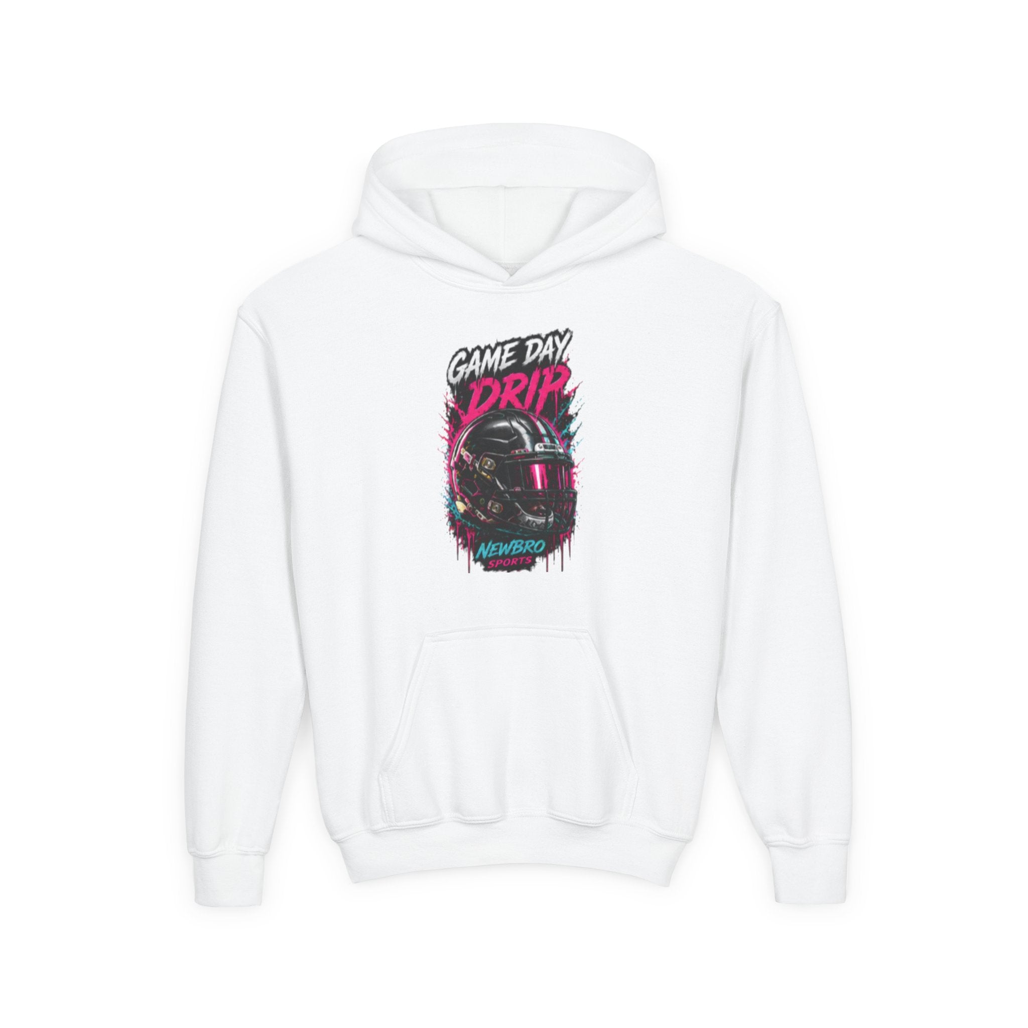 Youth Football Hoodie "Game Day Drip" — Retro Helmet Graphic