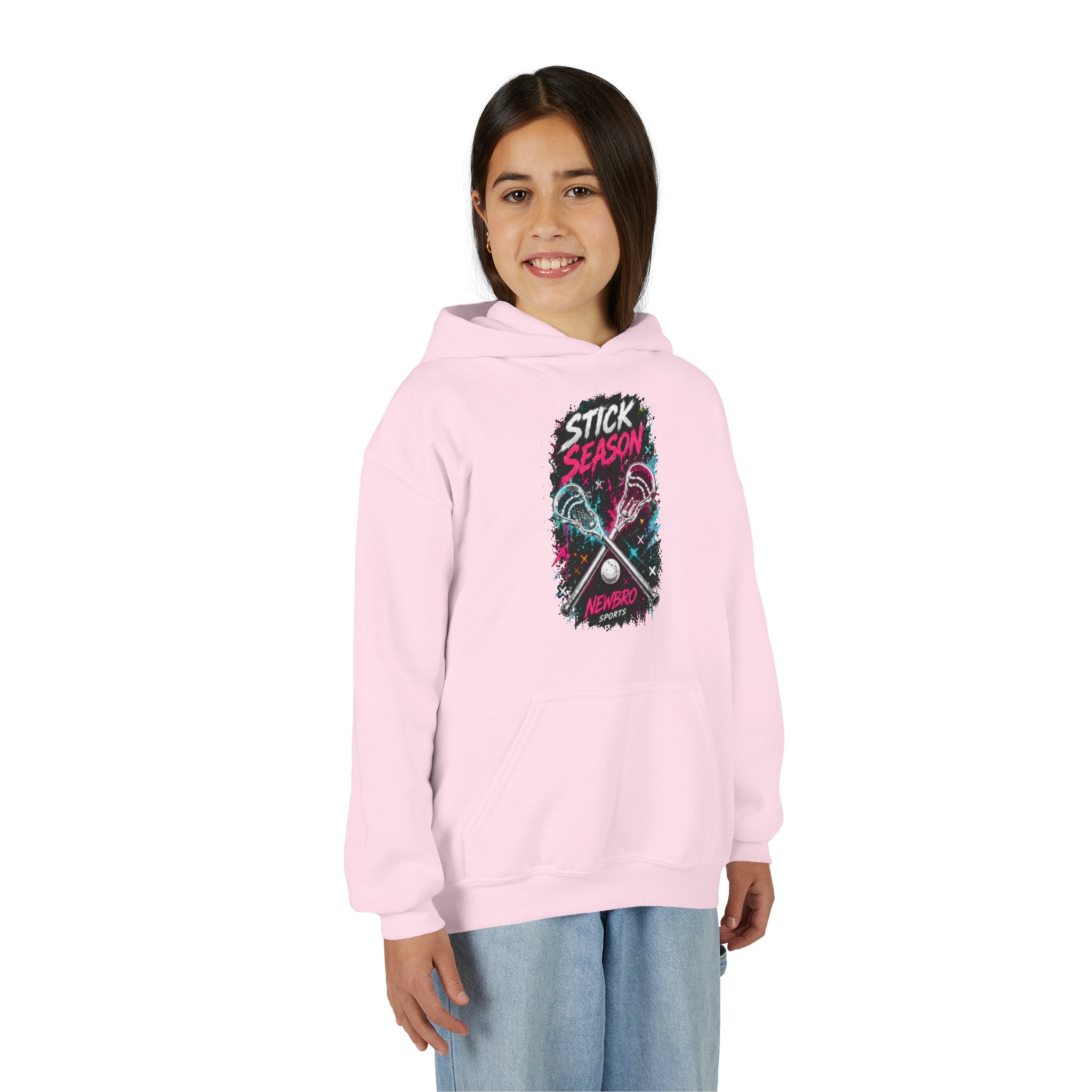 Youth Lacrosse 'Stick Season' Hoodie – Retro Crossed Sticks Design