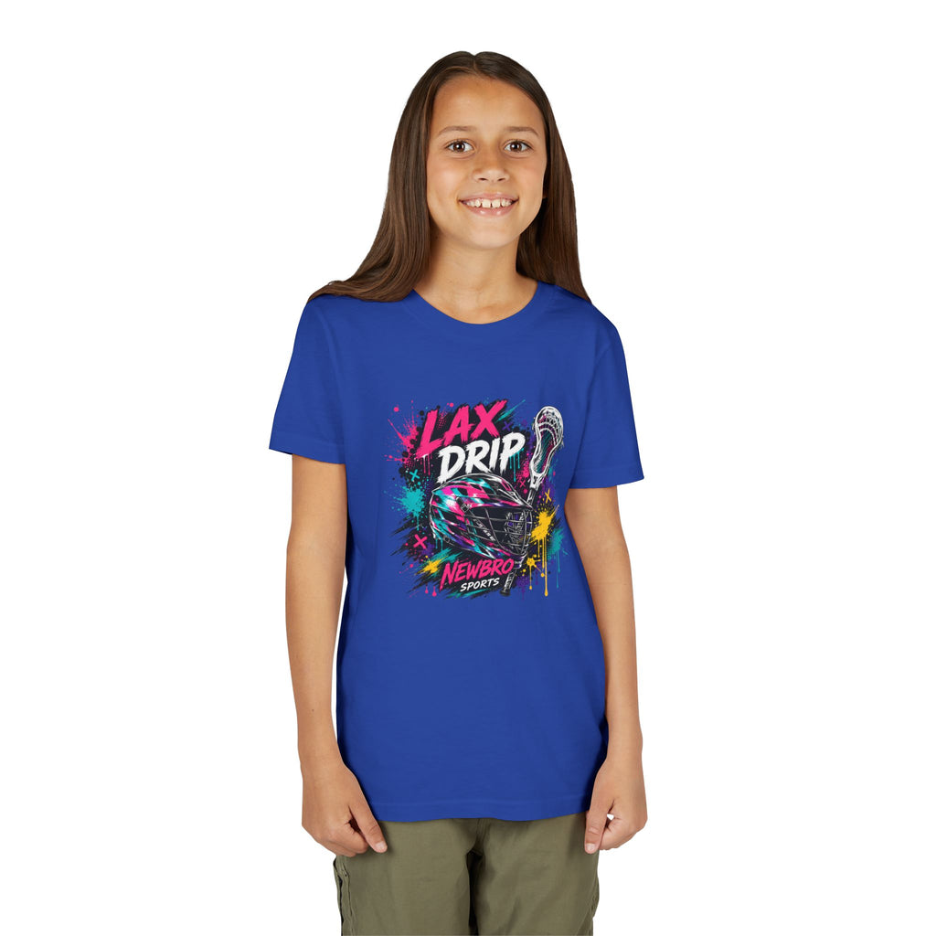 Youth Tee - 'LAX DRIP' Colorful Graffiti Lacrosse Tee
