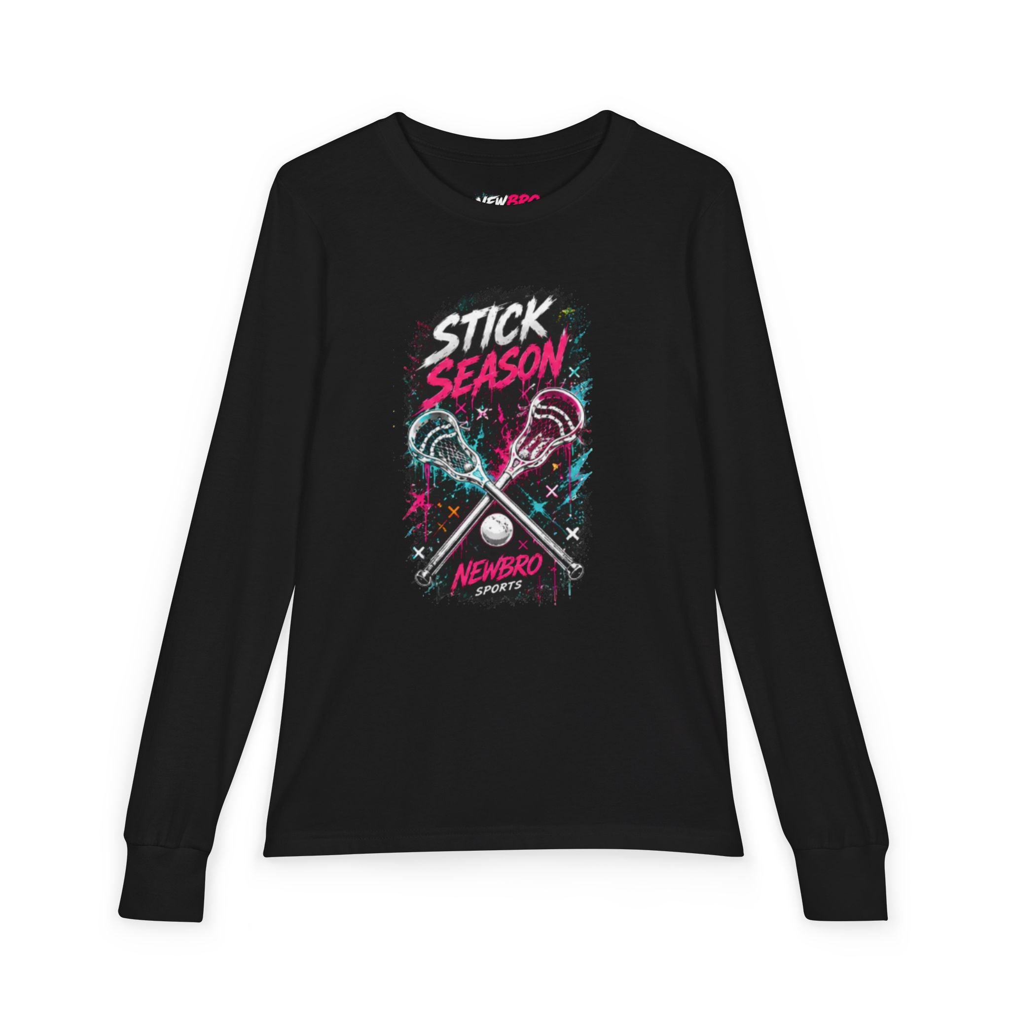 Stick Season Youth Long Sleeve Tee - Lacrosse Graphic "No Mercy"