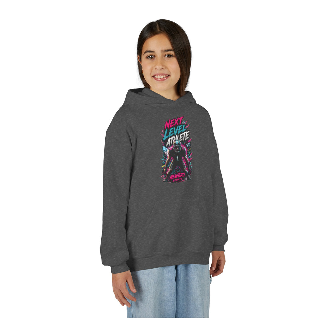 Youth Hoodie — "Next Level Athlete" Retro Neon Sports Sweatshirt