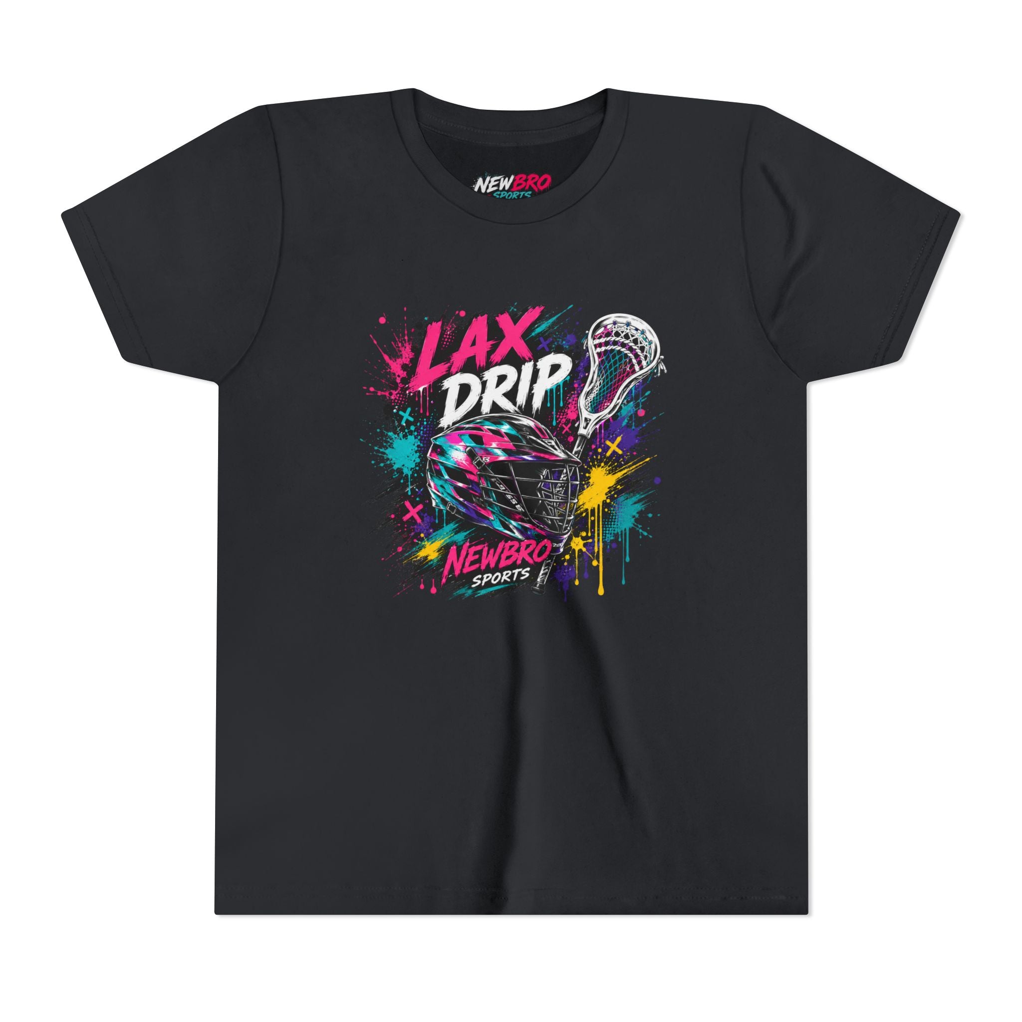 Youth Tee - 'LAX DRIP' Colorful Graffiti Lacrosse Tee