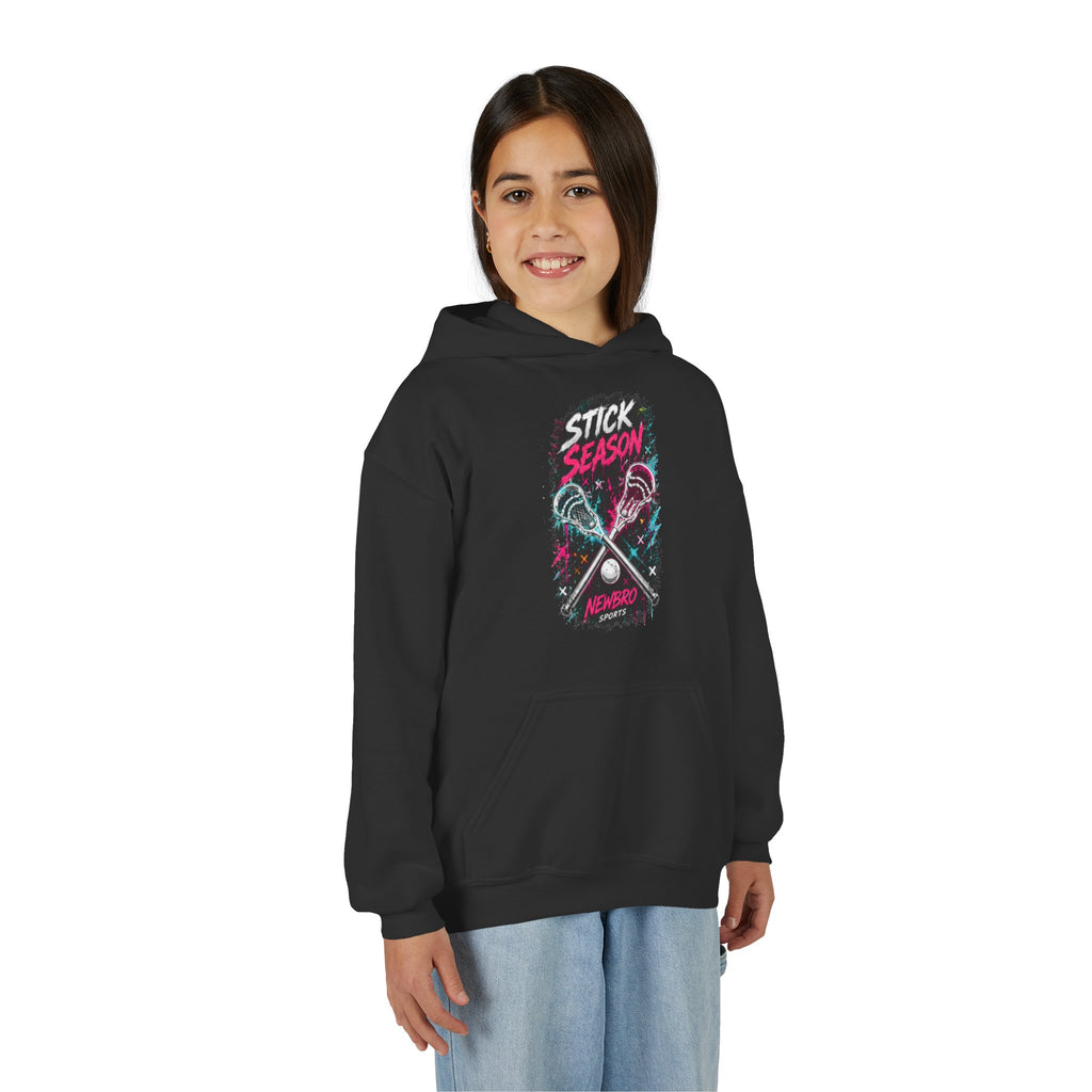 Youth Lacrosse 'Stick Season' Hoodie – Retro Crossed Sticks Design