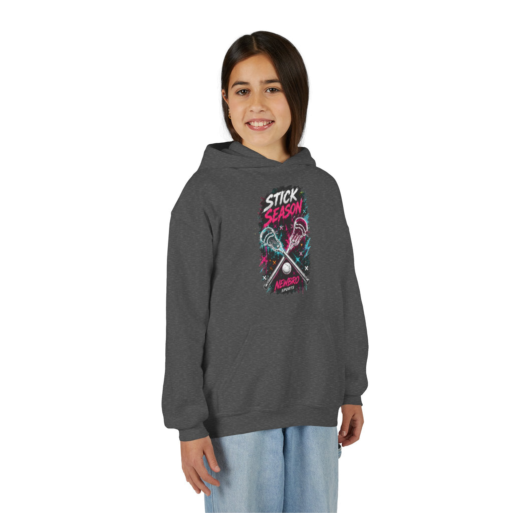 Youth Lacrosse 'Stick Season' Hoodie – Retro Crossed Sticks Design