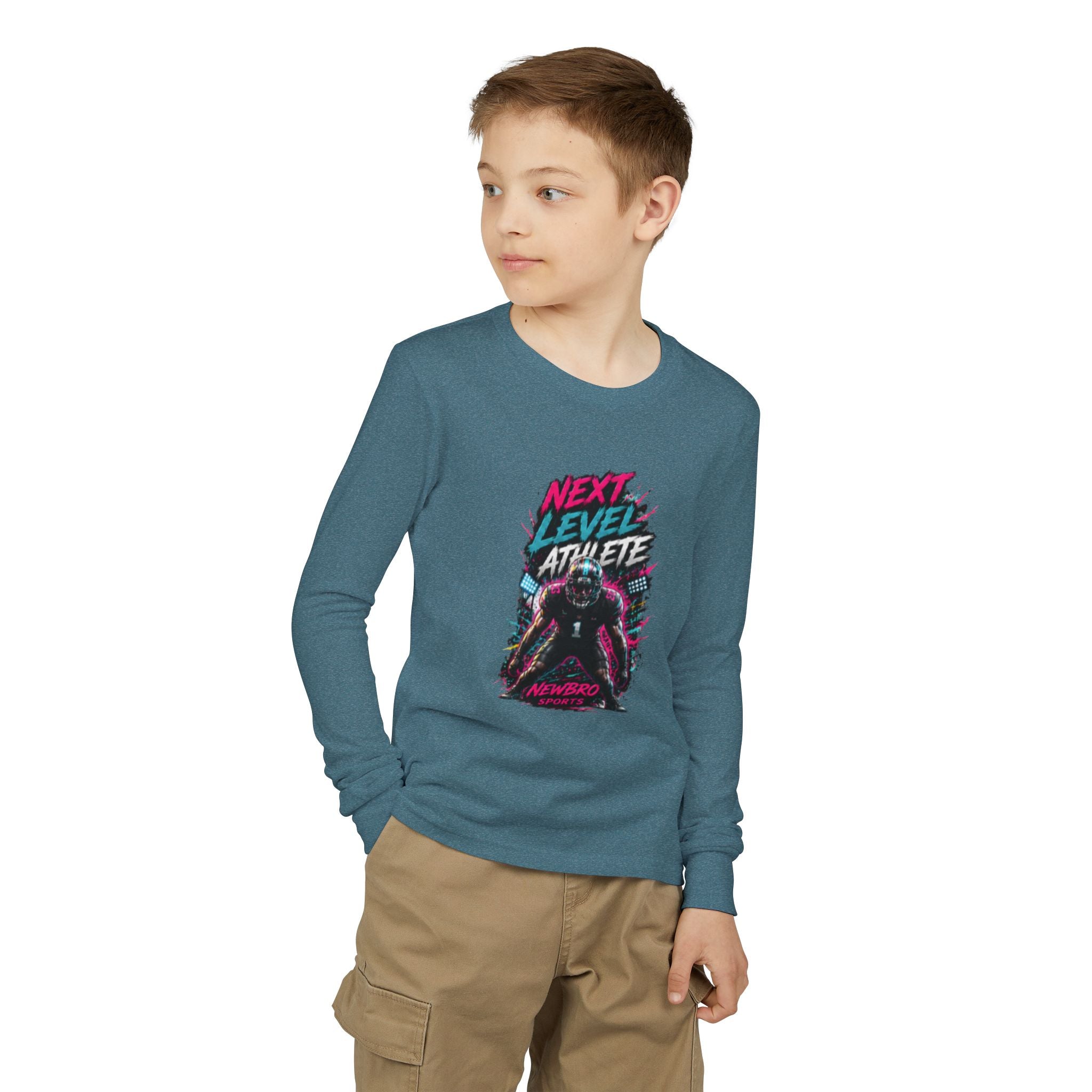 Next Level Athlete Youth Long Sleeve Tee — Retro Gamer Sports Graphic Shirt
