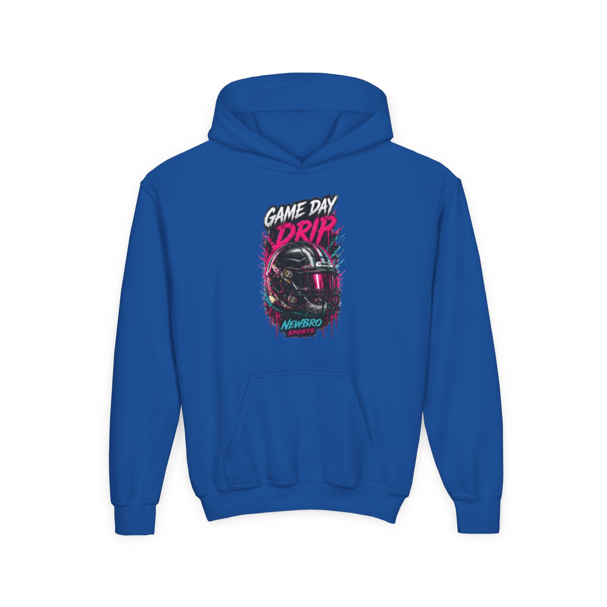Youth Football Hoodie "Game Day Drip" — Retro Helmet Graphic