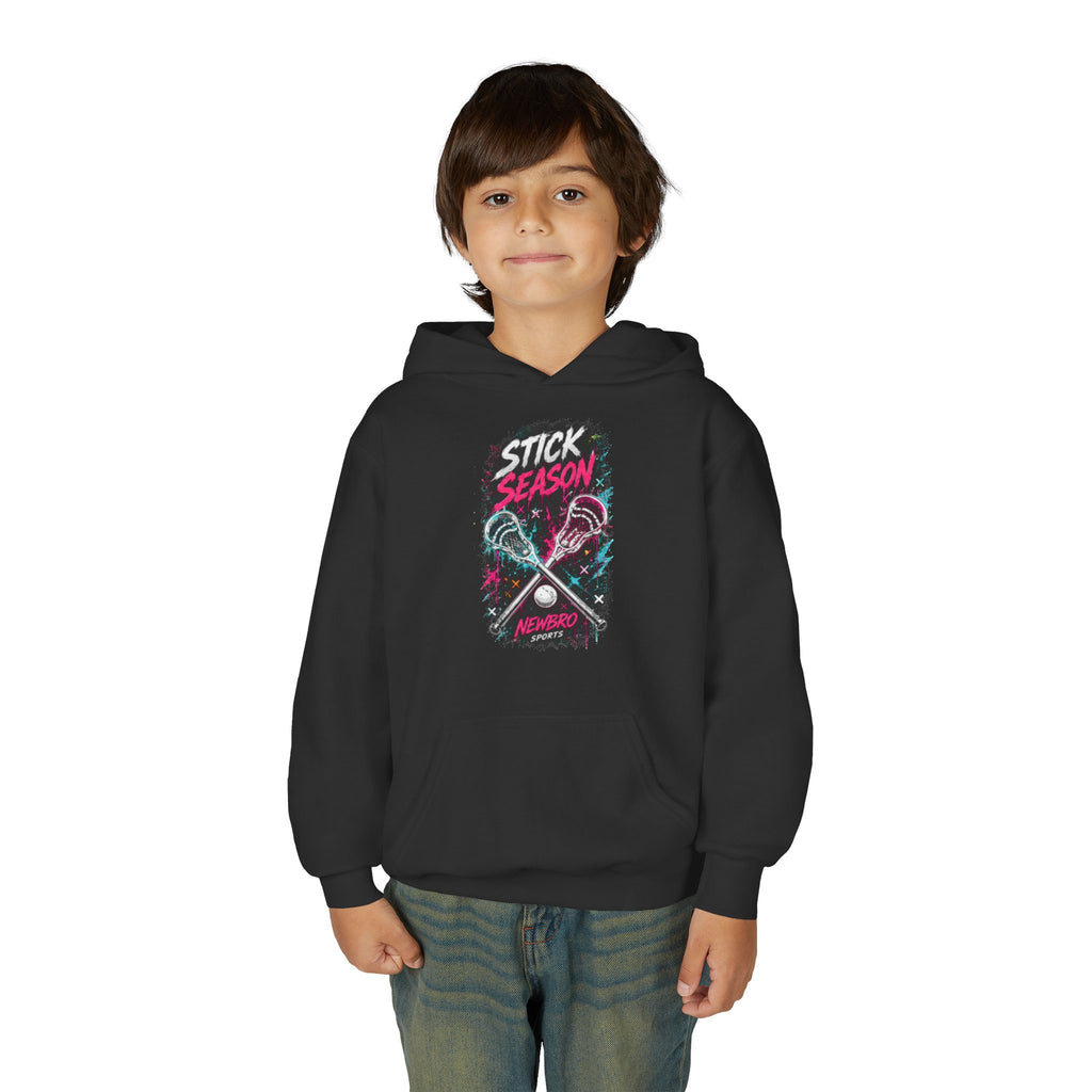 Youth Lacrosse 'Stick Season' Hoodie – Retro Crossed Sticks Design