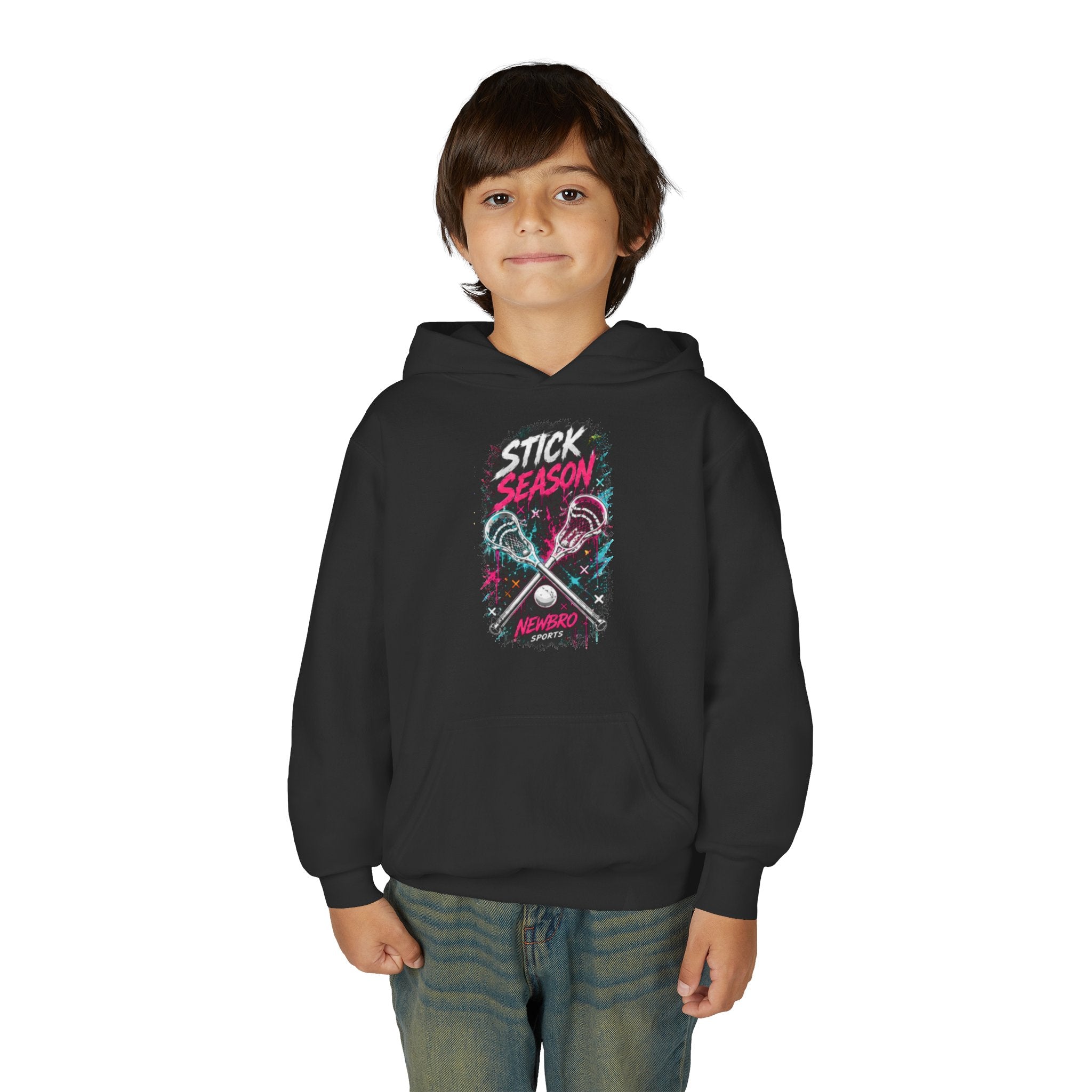 Youth Lacrosse 'Stick Season' Hoodie – Retro Crossed Sticks Design