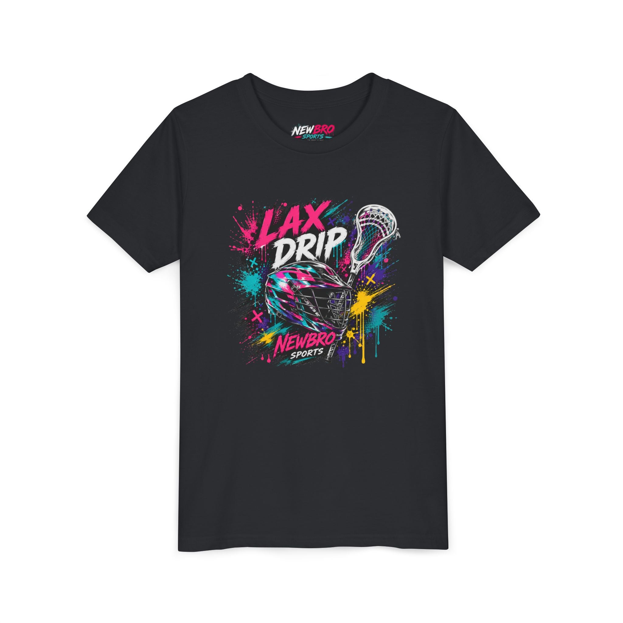 Youth Tee - 'LAX DRIP' Colorful Graffiti Lacrosse Tee