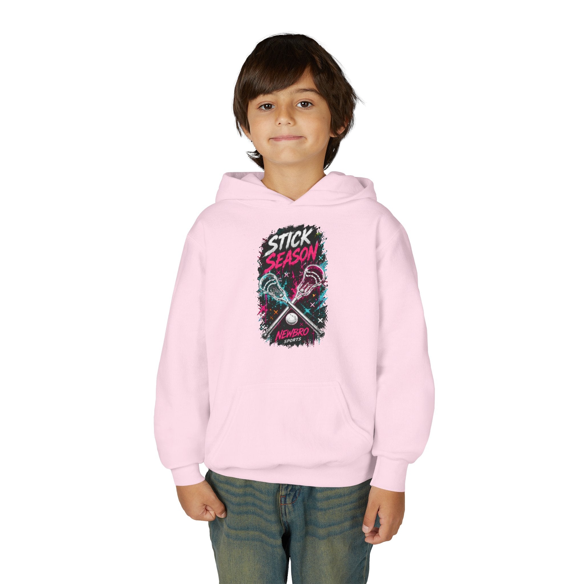 Youth Lacrosse 'Stick Season' Hoodie – Retro Crossed Sticks Design