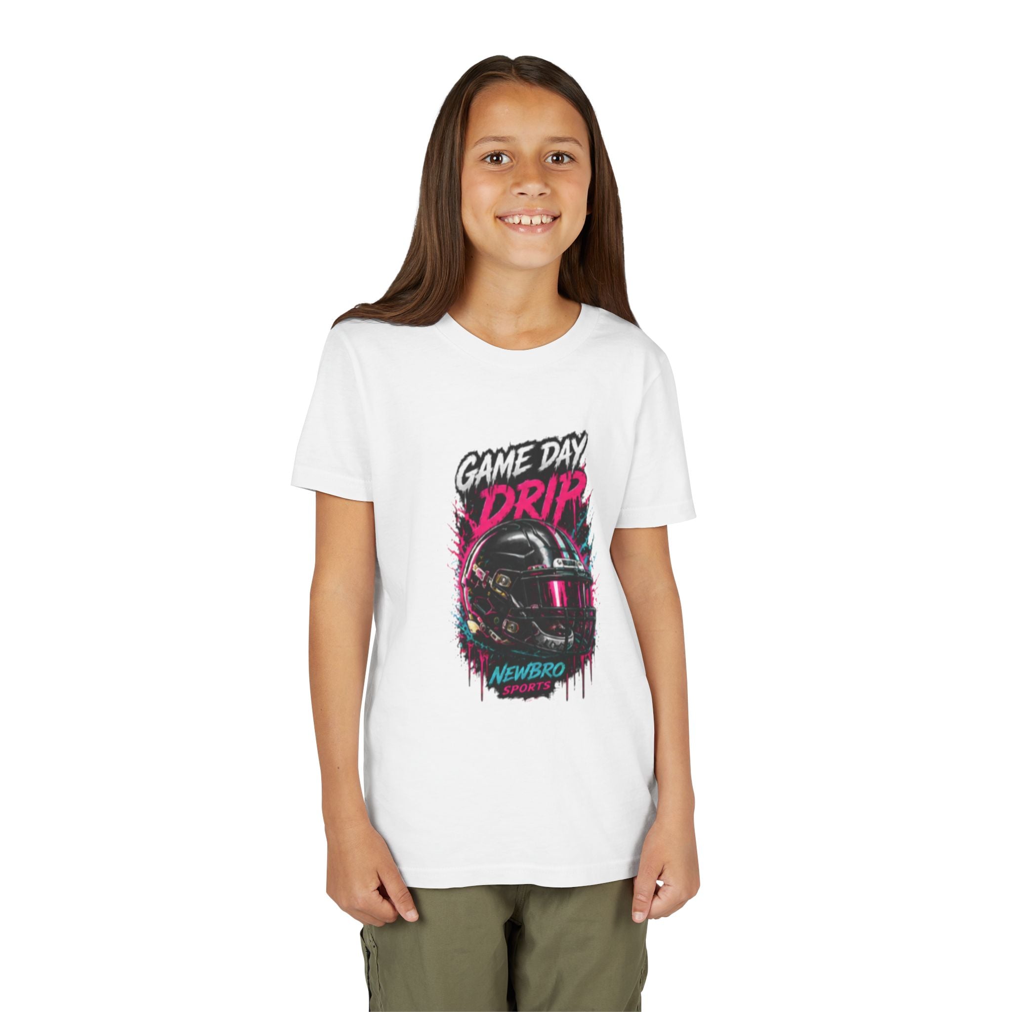 Youth Tee — "Game Day Drip" Helmet Graphic