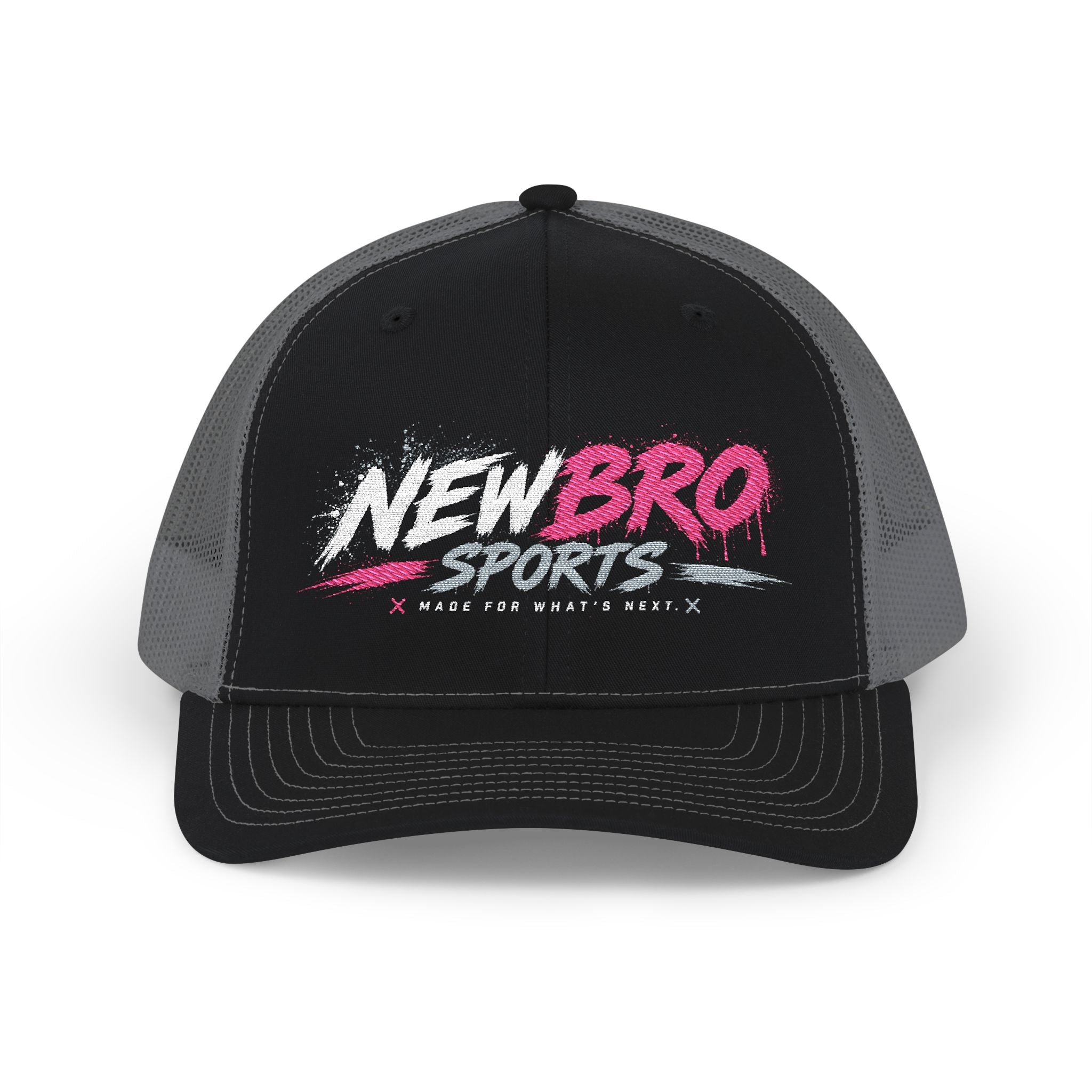 Snapback Trucker Cap — "New Bro Sports" Retro Paint-Style Logo
