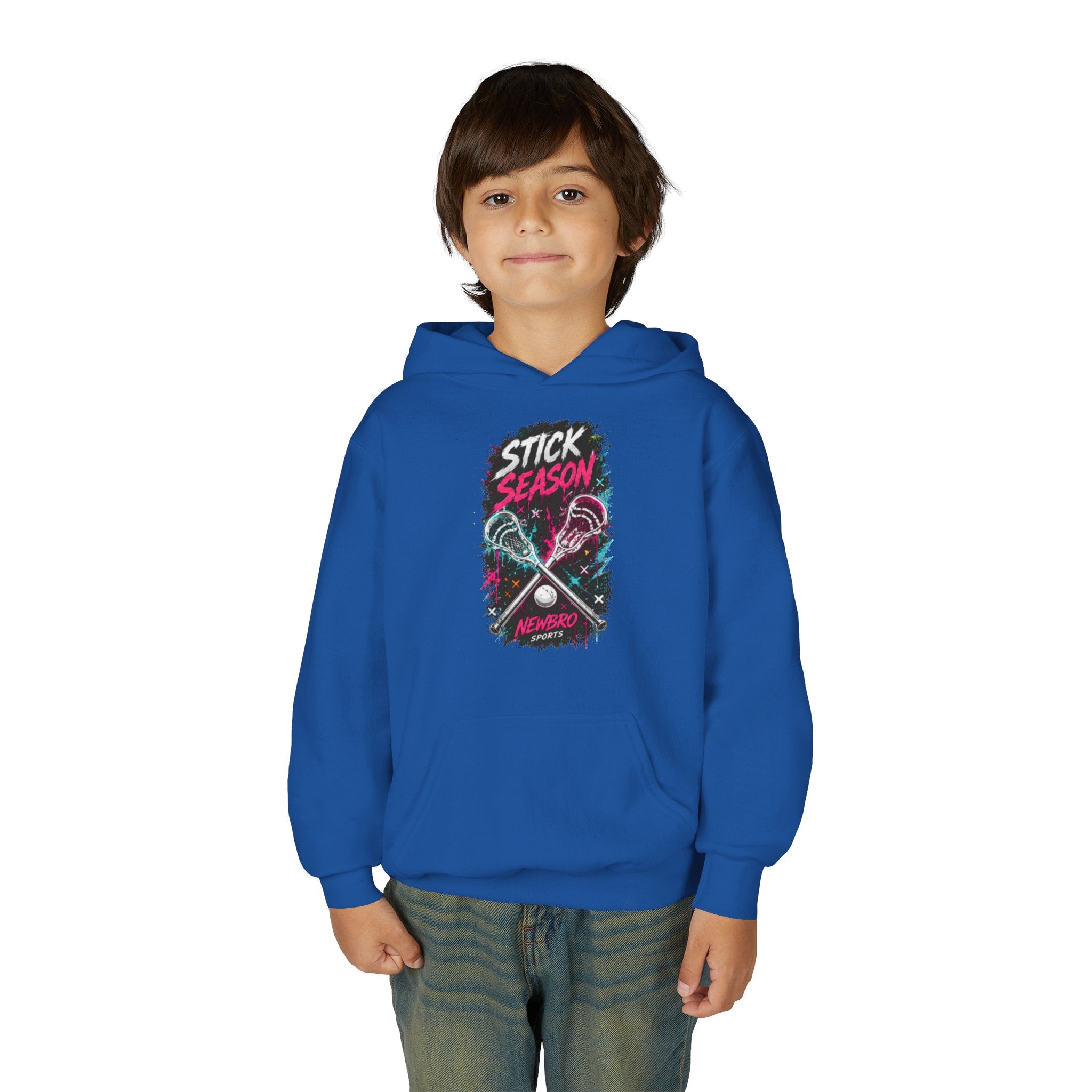 Youth Lacrosse 'Stick Season' Hoodie – Retro Crossed Sticks Design
