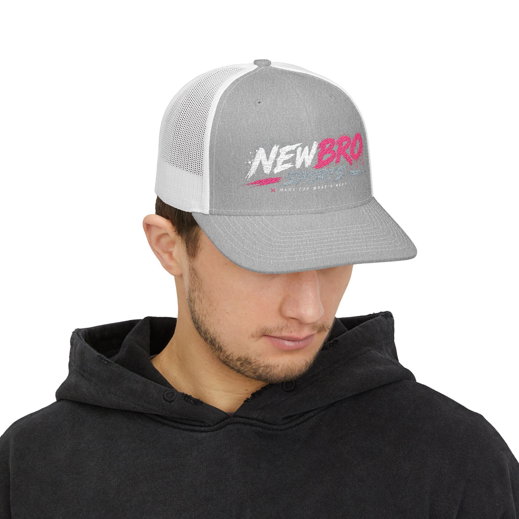 Snapback Trucker Cap — "New Bro Sports" Retro Paint-Style Logo