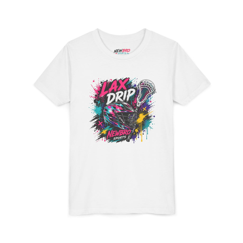 Youth Tee - 'LAX DRIP' Colorful Graffiti Lacrosse Tee