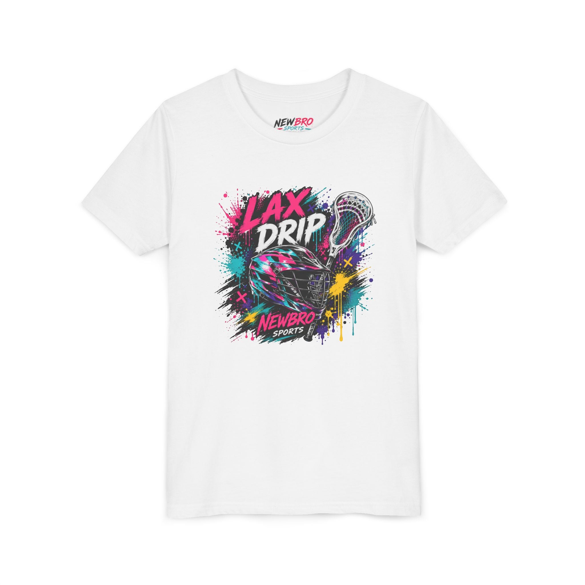 Youth Tee - 'LAX DRIP' Colorful Graffiti Lacrosse Tee